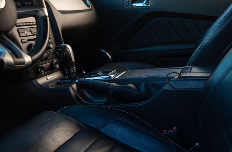 Detail of car interior trim and panel surfaces